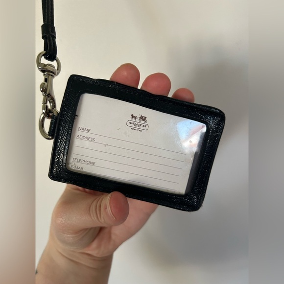 Coach Poppy Daisy Ocelot ID / Badge Purple Black Leopard Print - Picture 7 of 9